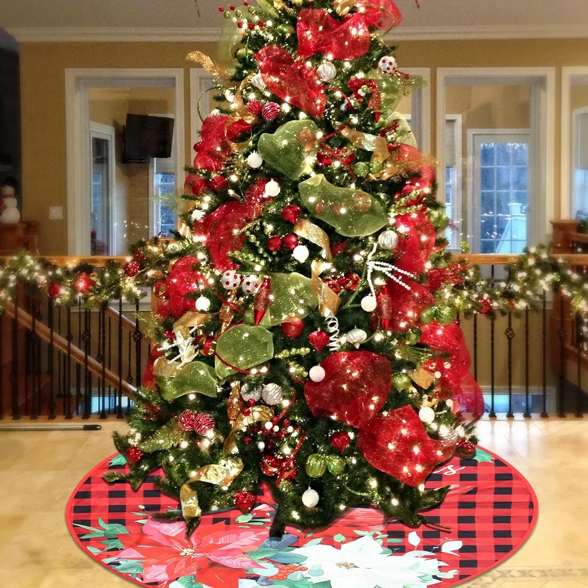 

35.4inch Christmas Tree Skirt Xmas Tree Carpet Merry Christmas Decorations for Home 2023 Ornaments Xmas Gifts Navidad New Year