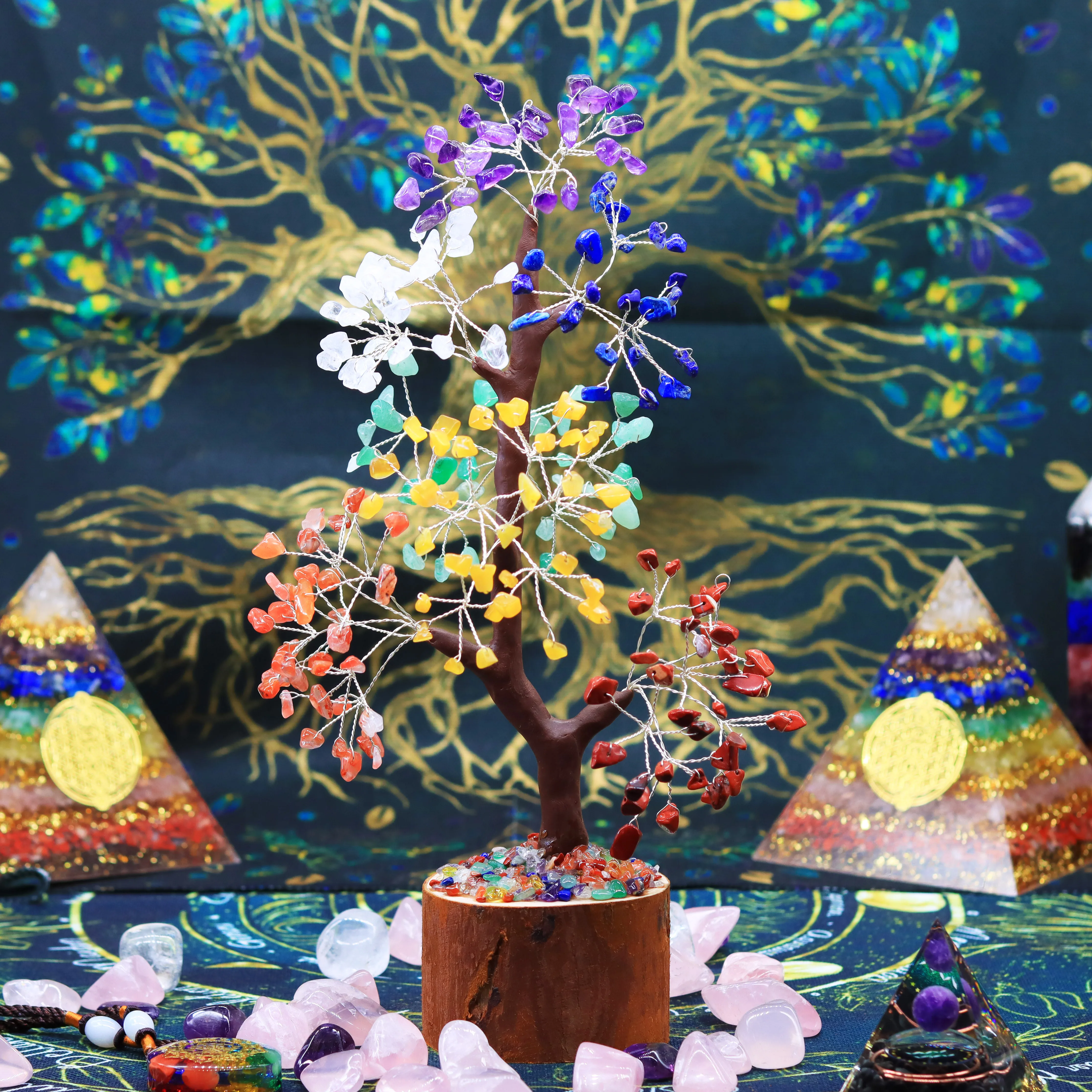 

Chakra Tree, Crystal Tree for Positive Energy, Meditation Accessories, Feng Shui Decor, Spiritual Gifts, 7 Chakra Tree of Life,