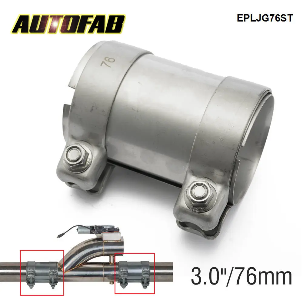 

AUTOFAB 76mm O.D 3" Inch Exhaust Connector Coupler Stainless Steel Adapter Pipe Tube Joiner EPLJG76ST