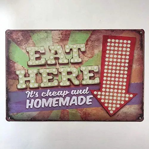 Голландия и Кейт самодельные съесть здесь жестяной знак металлические оловянные