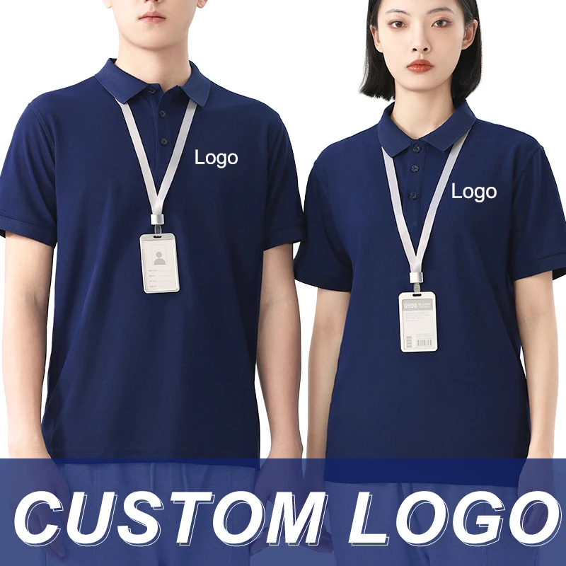 

High Quality New Commercial Brand Unisex Polo Shirt Solid Color Black Summer Casual Men's shirts For Man Embroider Print Logo