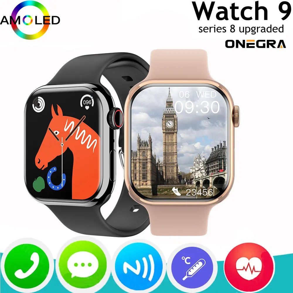 

Новинка 2023, женские Смарт-часы серии Dynamic Island с экраном 9 2,05 дюйма, Bluetooth, пульсометром, тонометром, FPG, ЭКГ, для Apple Watch