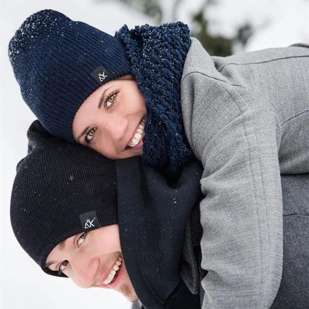 Вязаная шапка женская зимние мужские шапочки облегающие шапки теплая