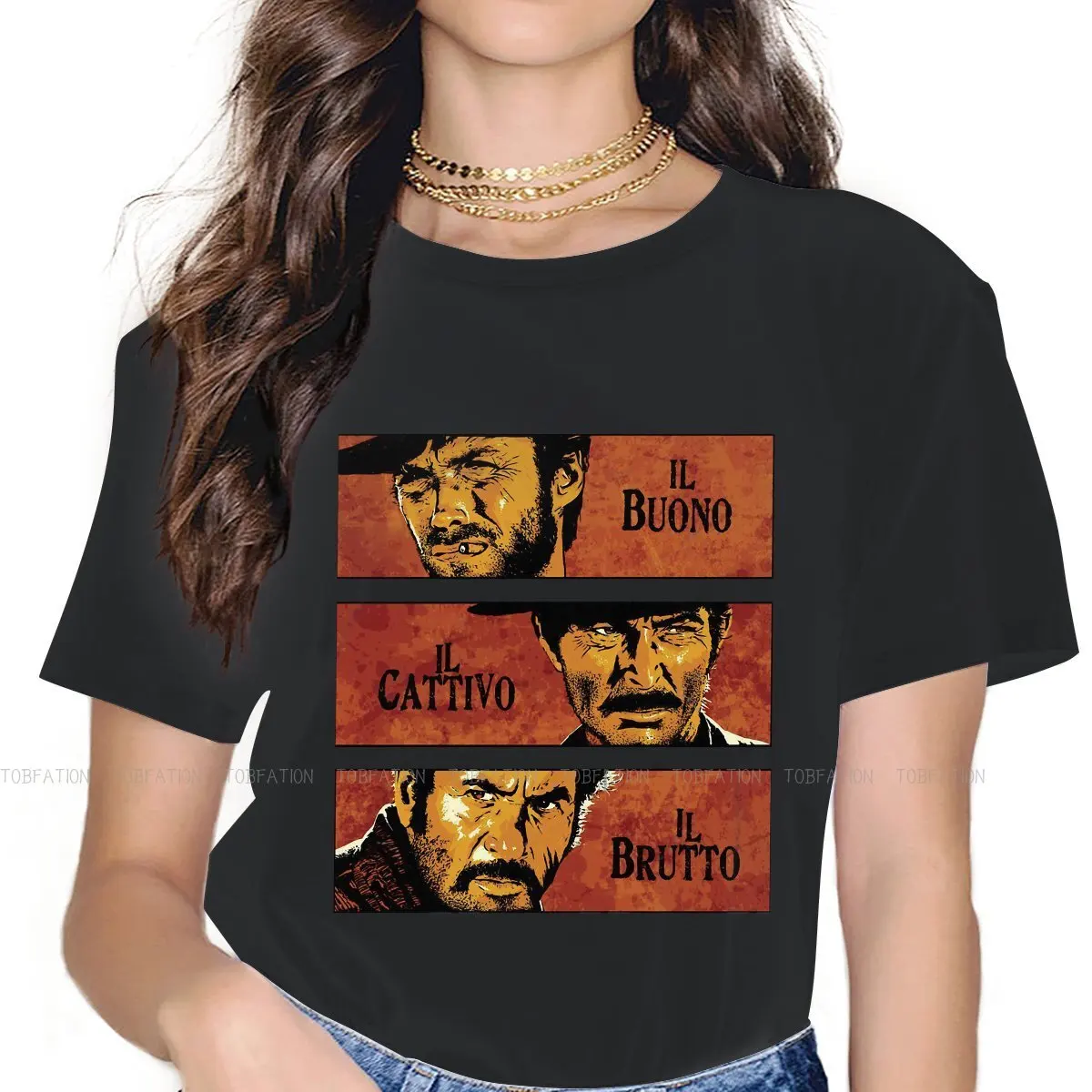 

Lo Bueno Lo Malo Feo Camiseta Special TShirt for Girl Gunslinger Comfortable Creative Gift Clothes T Shirt Stuff