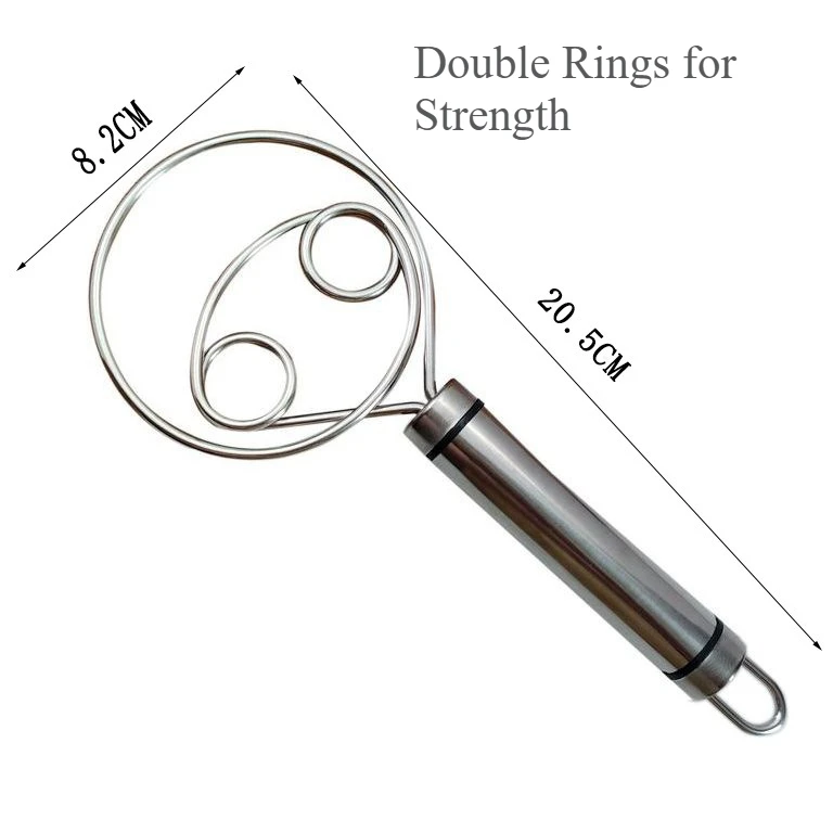 

Тестомес из нержавеющей стали 304 — ручной ручной венчик для замешивания, смешивания муки, блендер для теста с антипригарным покрытием для выпечки