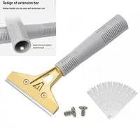 cleaning scraper with 10pcs blades cleaner spatula squeegee set for cleaning stickers labels glue paint glass hand tool