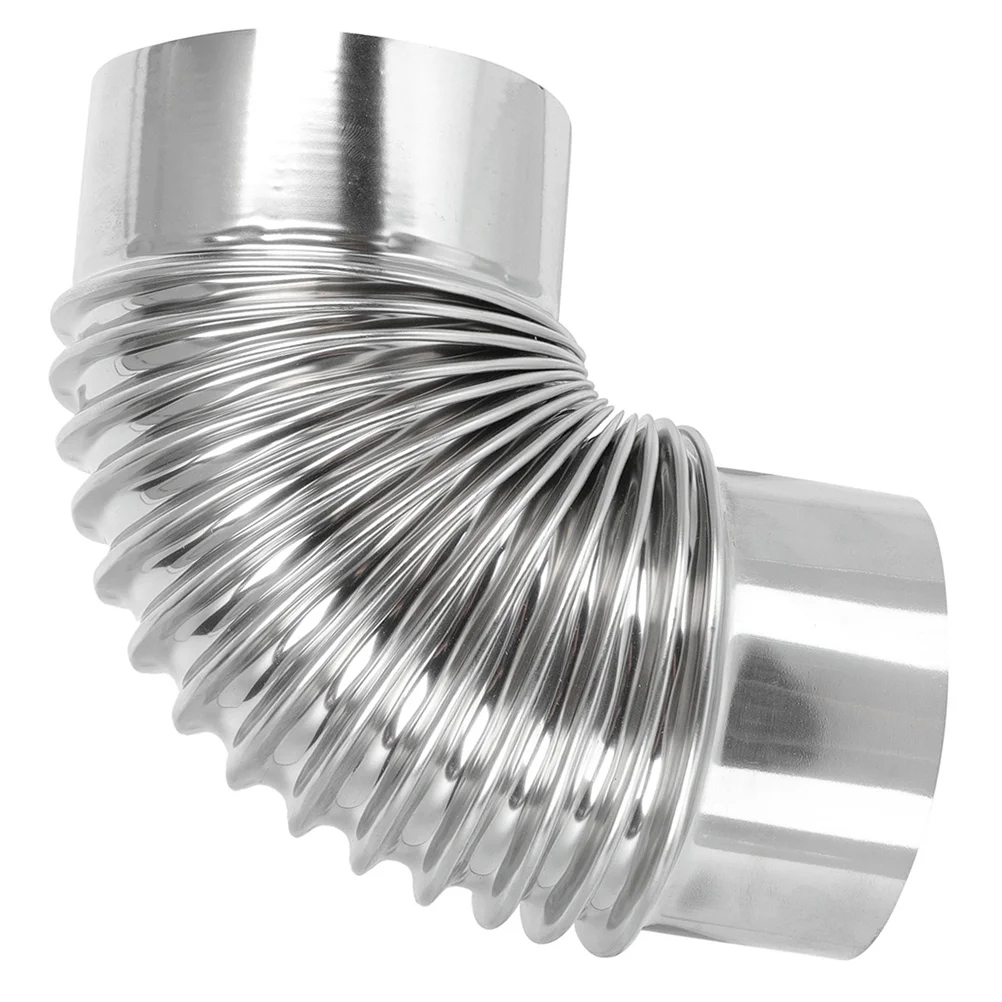

Stainless Steel Elbow Pipe Kit Stainless Steel Flues Stove Extension Metal Heating Kitchen Hose Elbow
