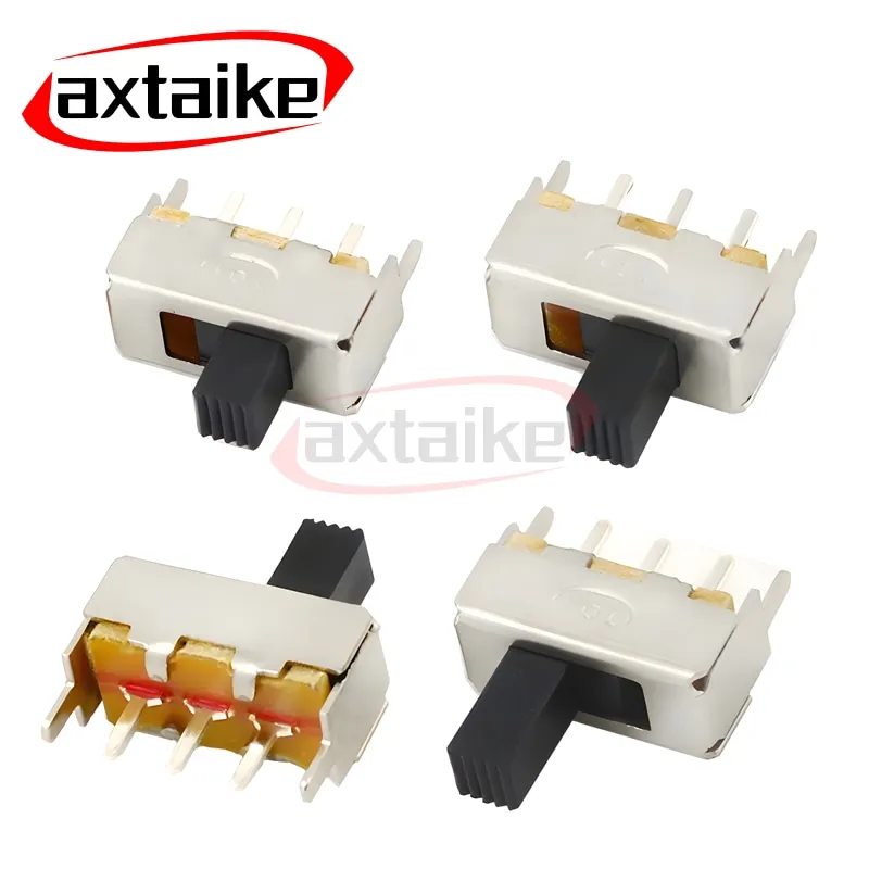 20 шт. скользящий переключатель SS12F44 1P2T 3-контактный с фиксированными ножками SS-12F44G3/4/5/6 вертикальный тумблер длина ручки 3 мм 4 мм 5 мм 6 мм