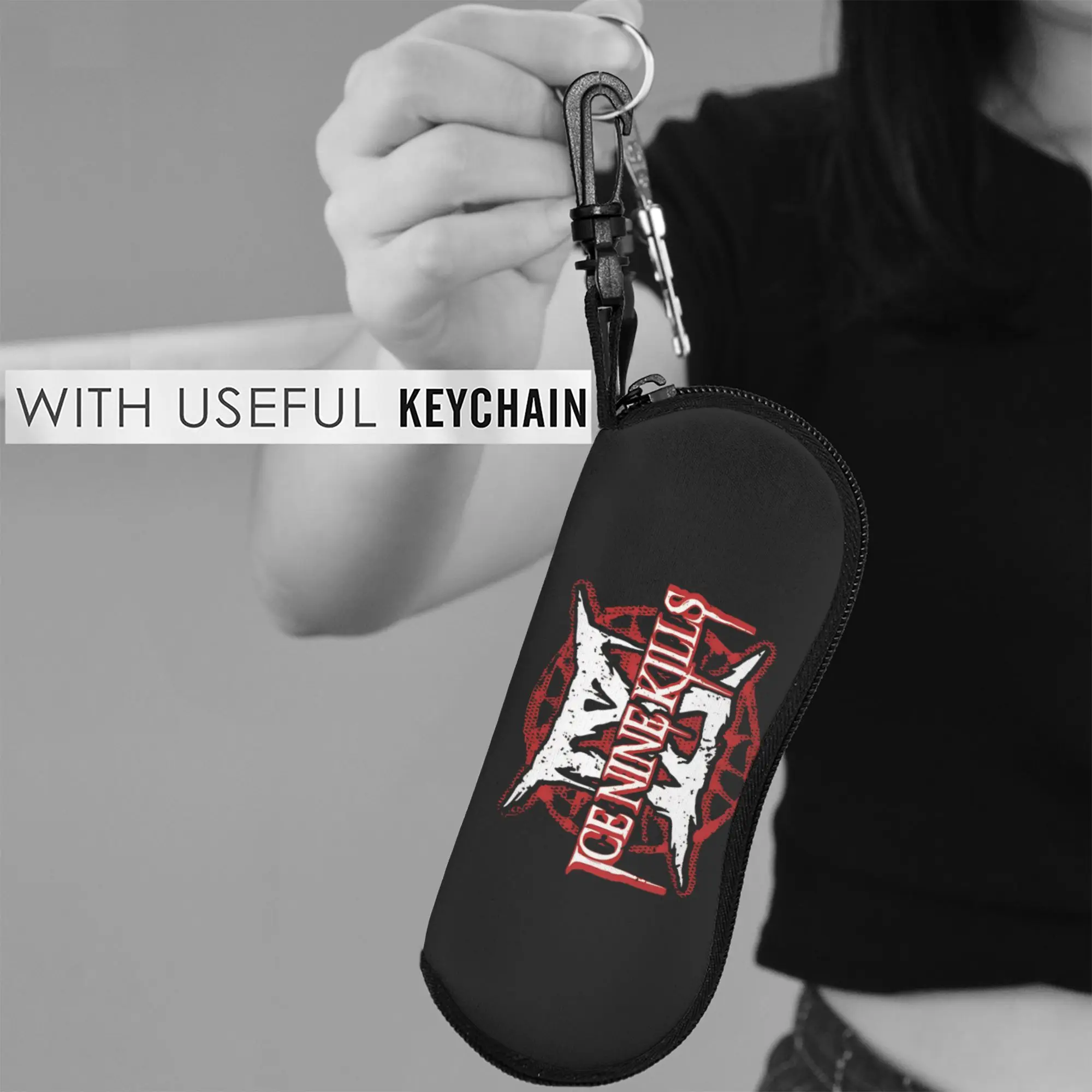 Фото Чехол для очков Ice Nine Kills, портативный чехол для солнцезащитных очков, чехол для очков для мужчин и женщин, дорожный чехол для очков, милый органайзер для очков №5