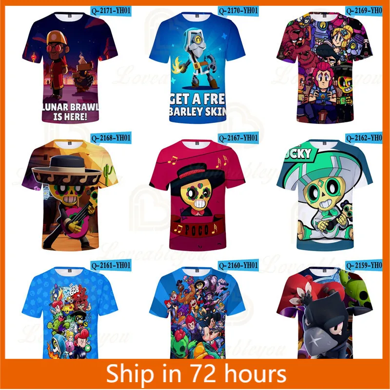 

Child T Shirts Browings Poco and Star, Game 3D T-shirt Babys Clothing Harajuku Cute Crow Kids Leon Tops Boys Girls tees