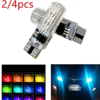 2/4Pcs LED Signal Bulb Interior Light RGB Auto License Plate Reading Wedge Side Atmosphere Lamp