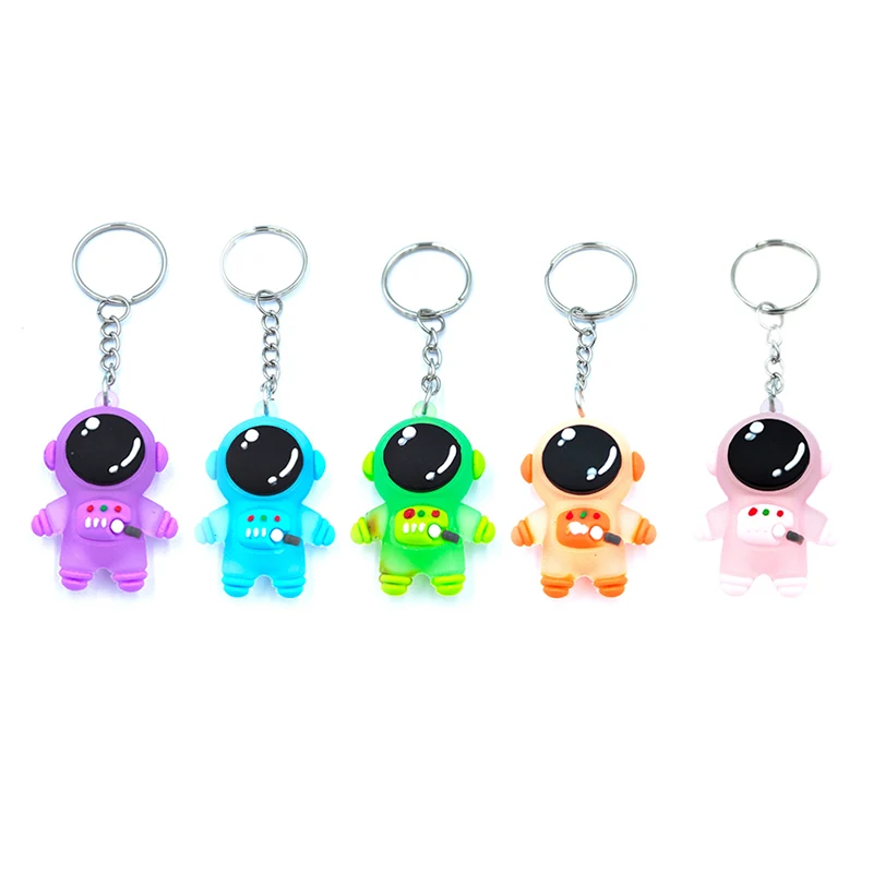 

Cartoon Color Planet Tour Astronaut Keychain For Women Bag Car key ring Pendant Decortion
