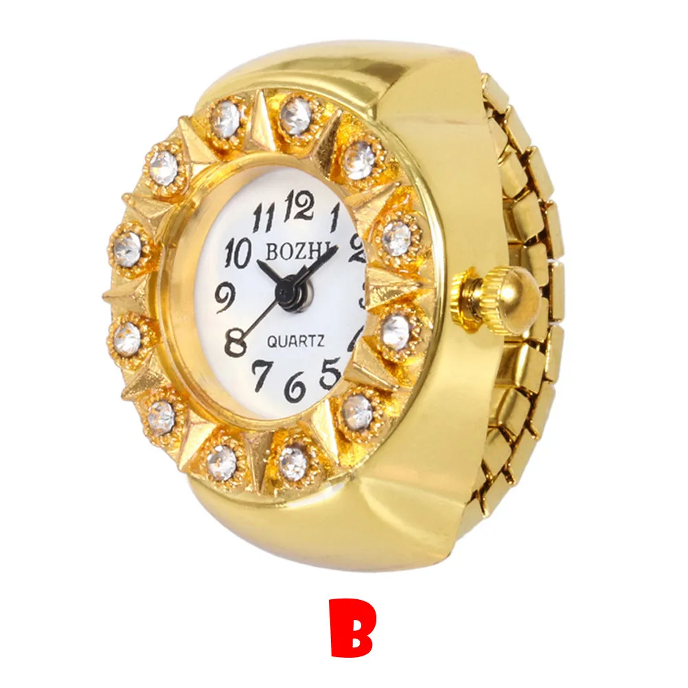 

Vintage Punk Quartz Finger Watch Ring for Women Men Gothic Watches Rings Digital Watch Elastic Stretchy Rings Jewelry Clock Gift