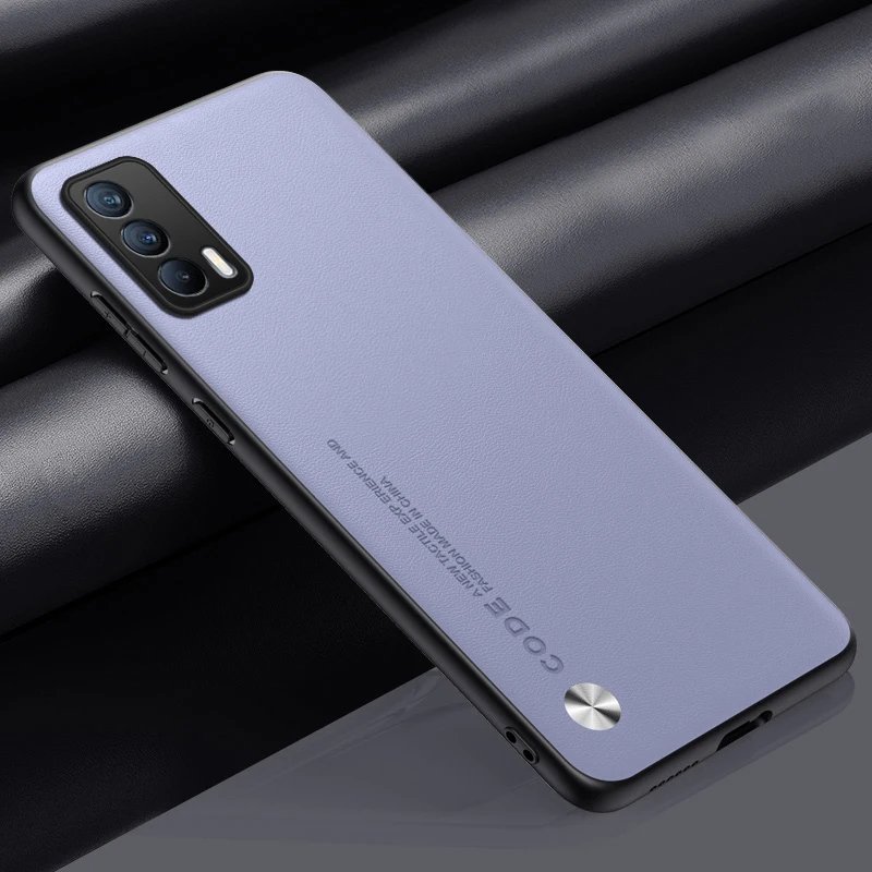 

Leather Luxury Case for OPPO Realme V15 5G Soft Silicone Edges Hard Armor Shockproof Phone Cover OPPO Realme V 15 RealmeV15 5G