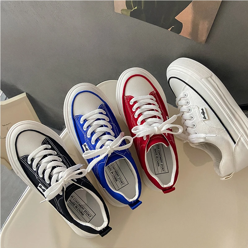 

Кеды женские на толстой платформе, Вулканизированная резина, повседневная спортивная обувь, белые