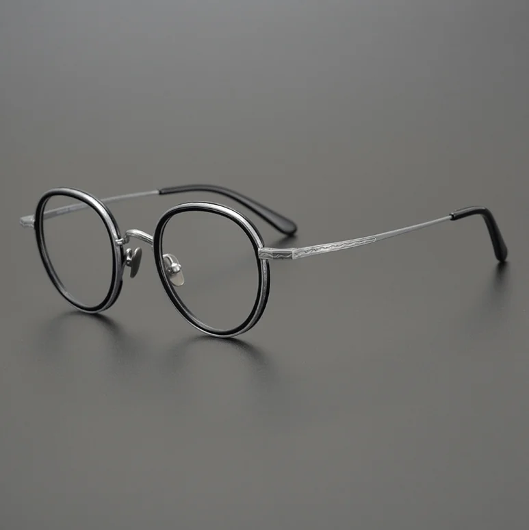 Очки в круглой оправе из чистого титана для мужчин и женщин винтажные оптические