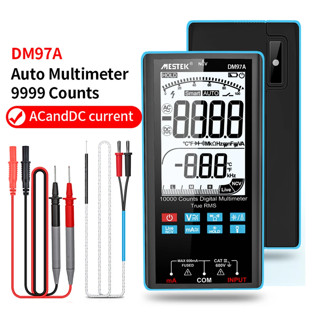 

3.5 Inch Digital Multimeter Tester Colorful Screen Auto Ranging Voltage Tester Measuring AC/DC Voltage Current Capacitance