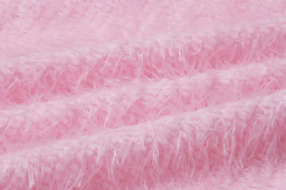 Женский Пушистый Тонкий свитер с круглым вырезом на осень и весну женский