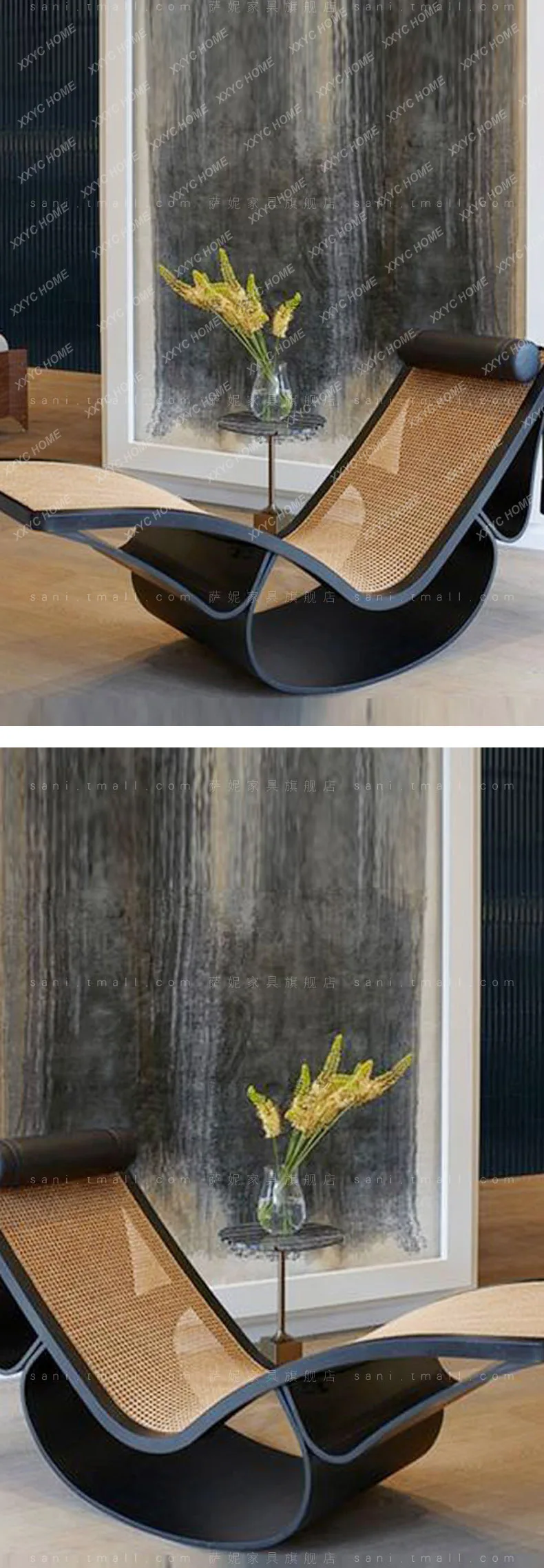 Кресло из ротанга балкон диван отдых бесшумный шезлонг в японском стиле