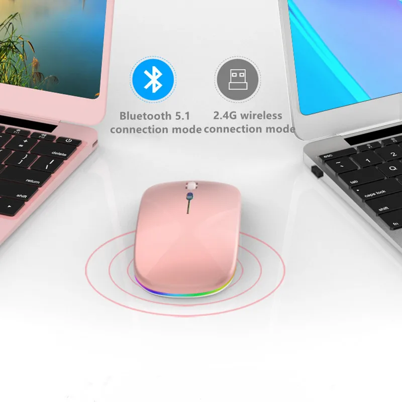 Беспроводная мышь перезаряжаемая Bluetooth беспроводная компьютерная Бесшумная со