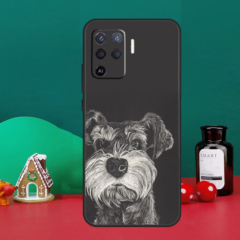 Мультяшная собака шнауцера для OPPO A96 A76 A16 A17 A57 A77 A15 A52 A72 A5 A9 A53 A91 A79 A58 A78 A98 A94 A74 A54