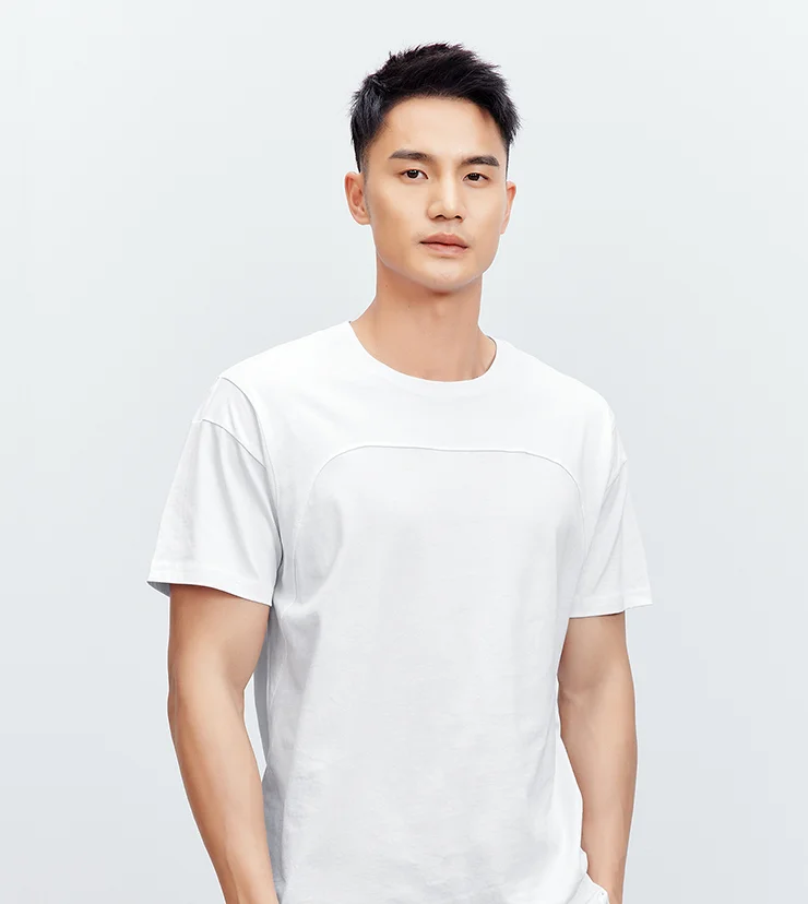 

Новая Однотонная футболка Y7765 с коротким рукавом, Мужская одежда, Европейская и американская простая повседневная футболка.