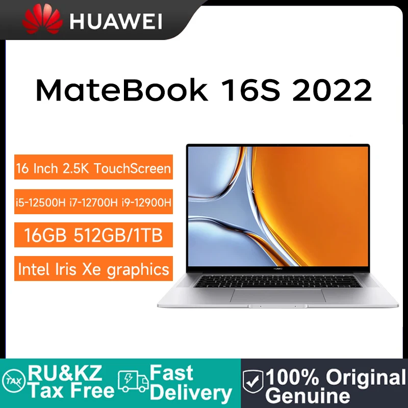 

2022 HUAWEI MateBook 16S Laptop 16 Inch 2.5K TouchScreen Notebook i5-12500H i7-12700H i9-12900H Intel Iris Xe 16GB 512GB Netbook