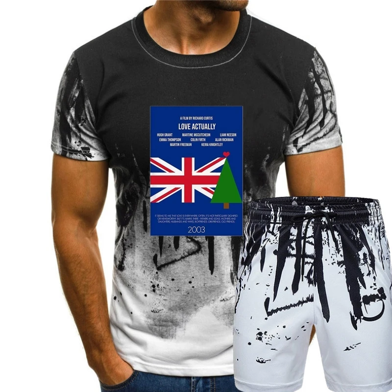 

Любовь действительно Минимальный постер фильма фото праздник Рождество хуг Грант Британский винтажный подарок для мужчин женщин девочек футболка унисекс