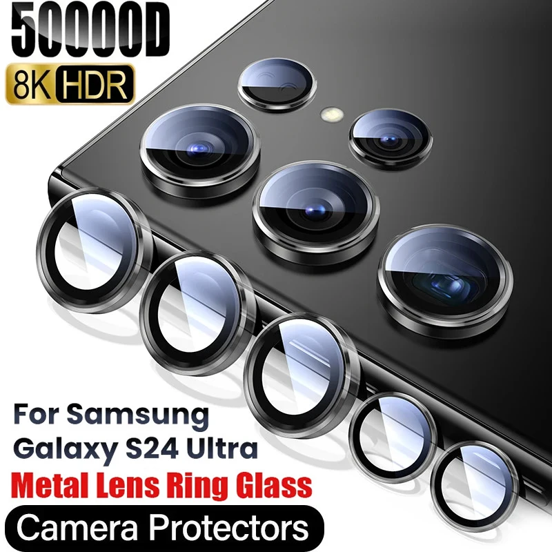 Защитное стекло для объектива камеры Samsung Galaxy S24 S23 S22 ультраметаллическое кольцо