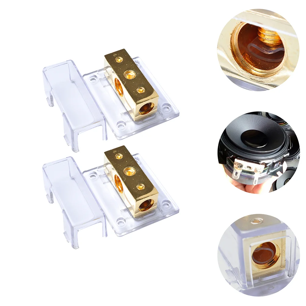 

2 Pcs Audio Splitter Amplifier Power Distribution Block Accessories Ground Distributor