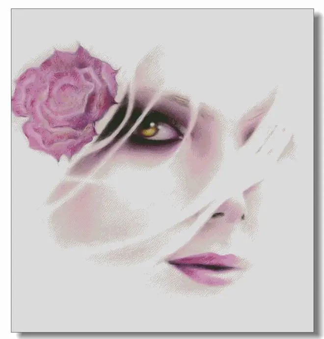 

Rose woman Cross Stich Embroidery set Electronic drawing Cross Stich Needlework PDF by Email