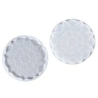 crystal epoxy resin coaster tray molds agate geode resin molds coaster making accessories office home decoration