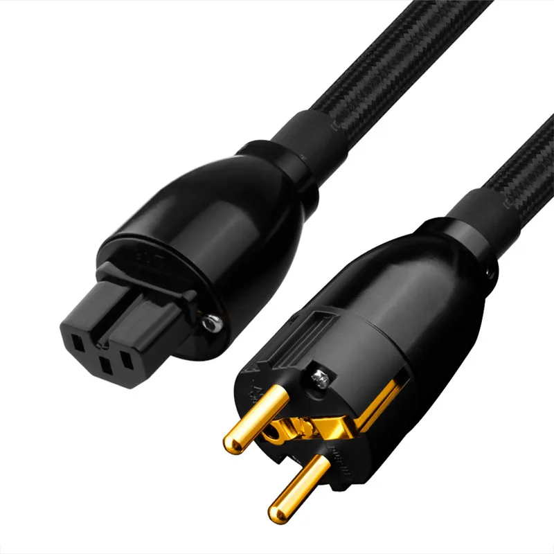 Upgrade AC Power Cable High Quality Oxygen Free Copper Power Connector Plug HIFI EU Schuko Cable  0.5M 1M 1.5M 2M 3M 5M
