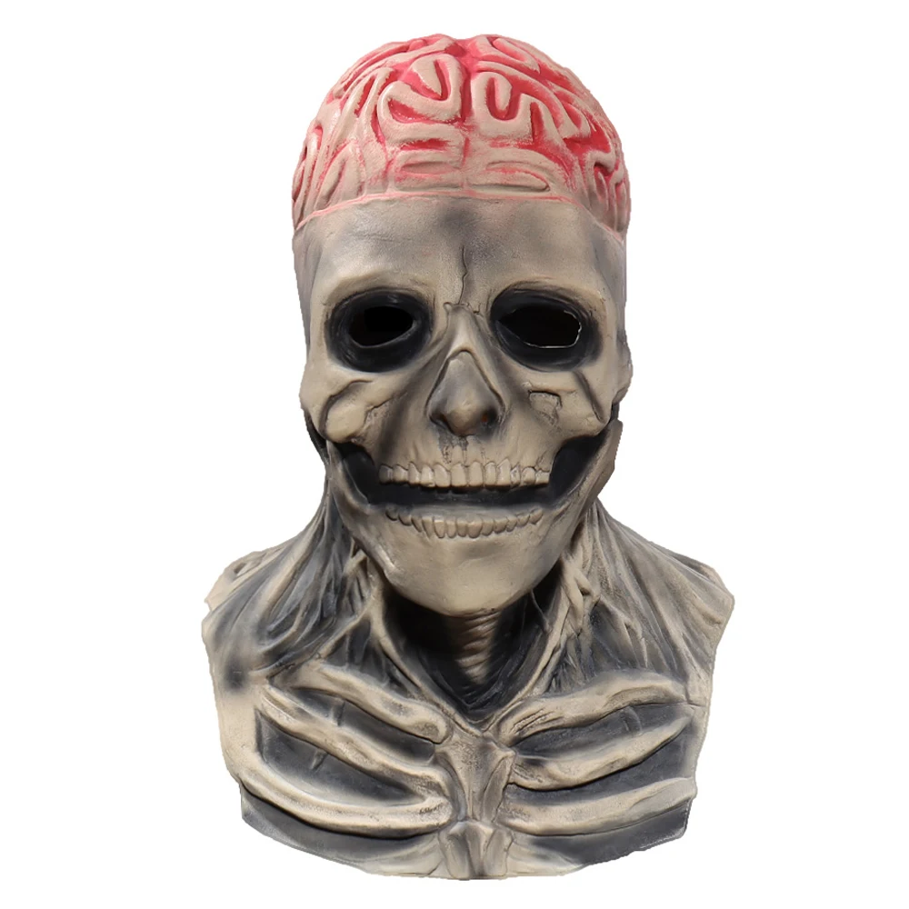 Ужасный Череп биохимическая Маска Косплей Zombine мозги Скелет латексный Шлем Хэллоуин фотореквизит