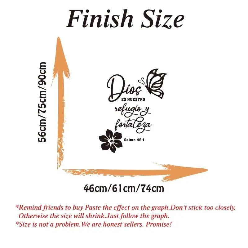 Испанский стих из Библии христианский стикер на стену Jesues God Диос Es Nuestro Refugio Y
