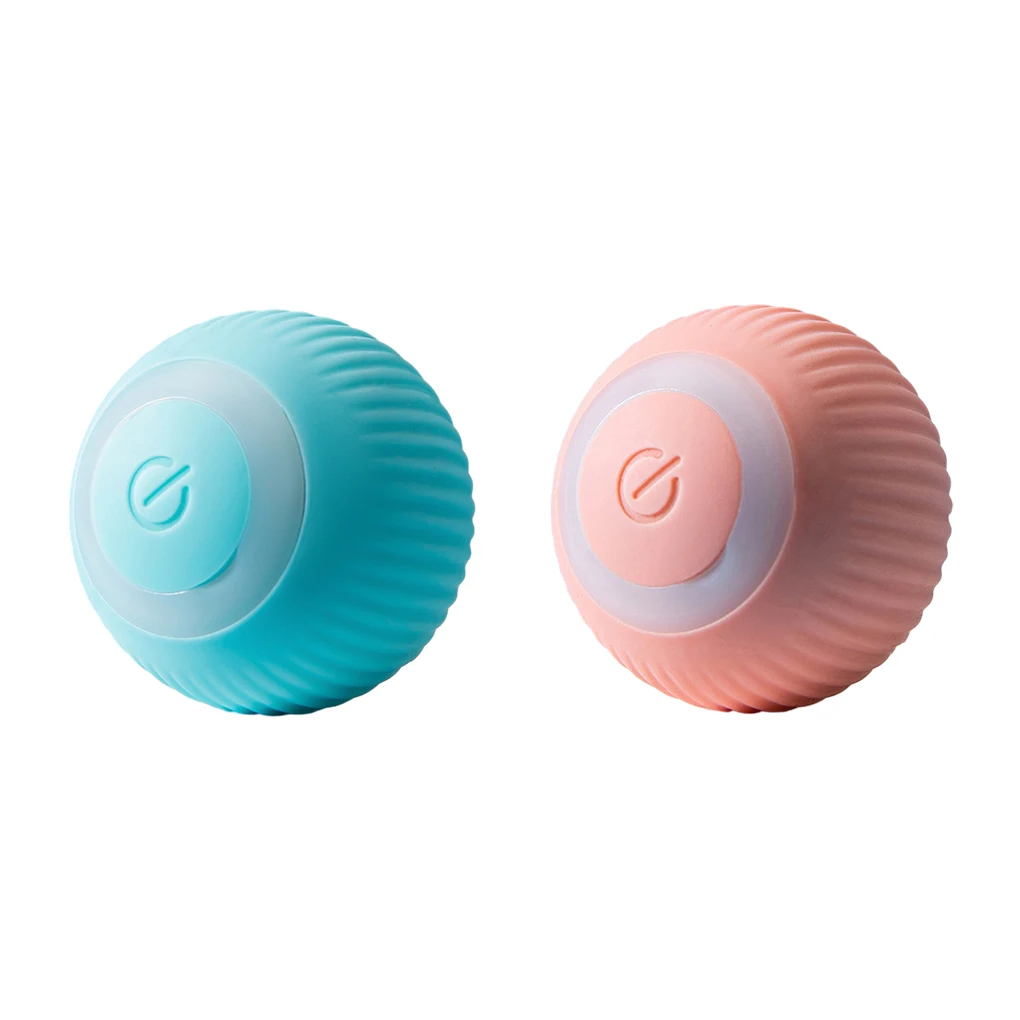 

Round Smart Cat Toys Silicone Interactive Funny Training Self-moving Ball Pet Accessories Blue English Version