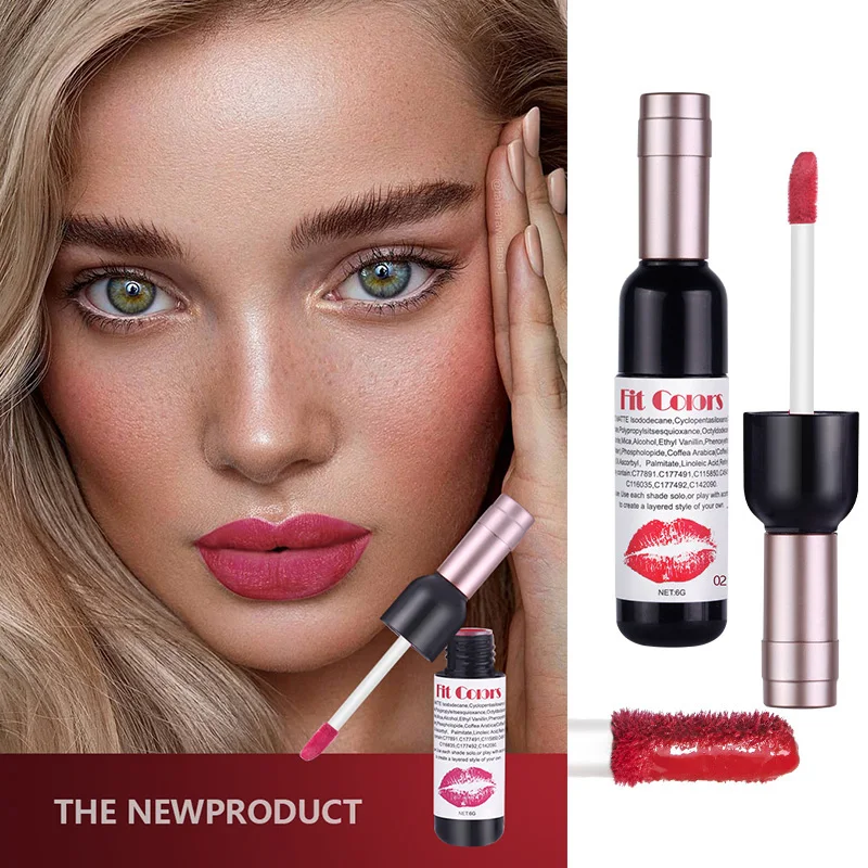 Креативная винно-Красная форма тинт для губ в Корейском стиле детские розовые