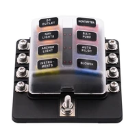 8 way blade fuse box car marine fuse block waterproof for 32v car boat fuse included with led indicator light label sticker