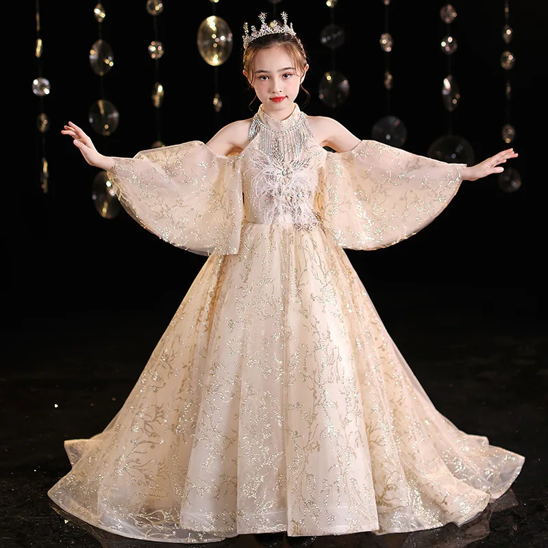 Party Dress For Kids Girl Children Handmade Luxury Ball Gown Girls Wedding Pageant Dresses Chlldress Piano Performance Vestidos enlarge
