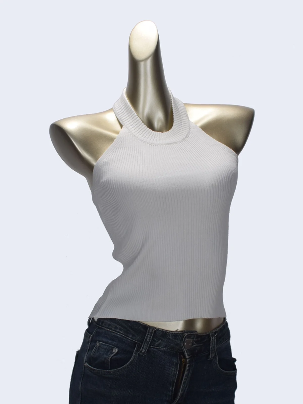 Вязаный жилет с подвесным воротником весна-лето Gyaru чистый сексуальный