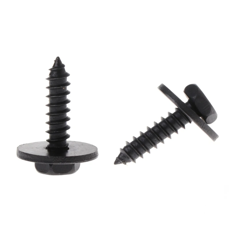 

10 Pcs 4.8x19mm Self-Tapping Screws Captive Loose Washer 8mm Hex for Head Black