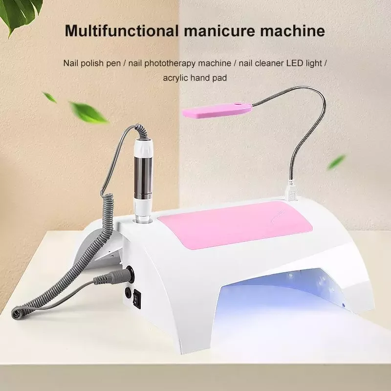 Nail Polisher Nail Dryer Multi-purpose LED Phototherapy Lamp Vacuum Cleaner Integrated Machine Hand Pillow Nail Art Tool