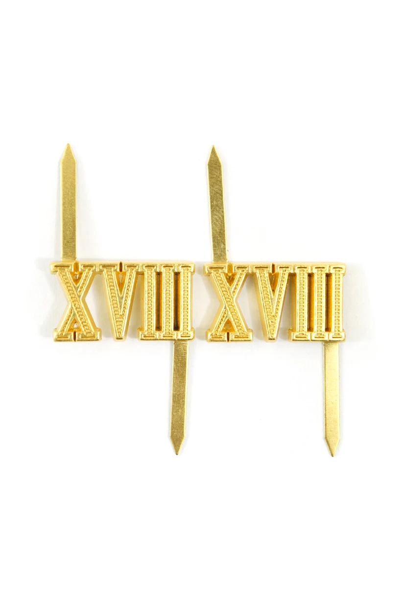 

WWII German Shoulder Boards cyphers Gold XVIII Salzburg 13mm 2pcs