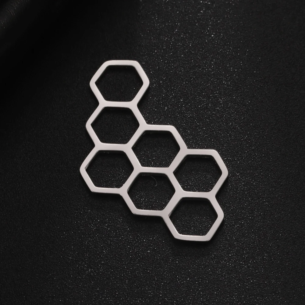 5pcs/Lot Wholesale Honeycomb Pendants Accessories 34.8x20.2mm Stainless Steel Charms For Jewelry Making Diy Necklace Gifts
