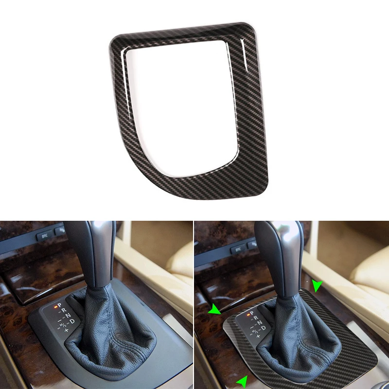 

Car Styling ABS Carbon Texture Interior Center Control Gear Shift Panel Outer Frame Cover Trim For BMW 5 Series E60 2004 - 2007