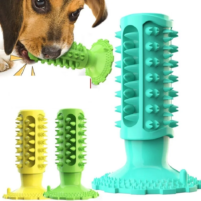 

Pet Dog Toy Molar Tooth Cleaning Stick Leaking Food Gnawing Sucker pet Dog Toothbrush