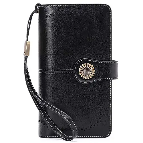 

Large Capacity More Function Long Wallet Rfid Genuine Leather Women's Wallets Purses for Women Black Brown Bag Purse for IPhone