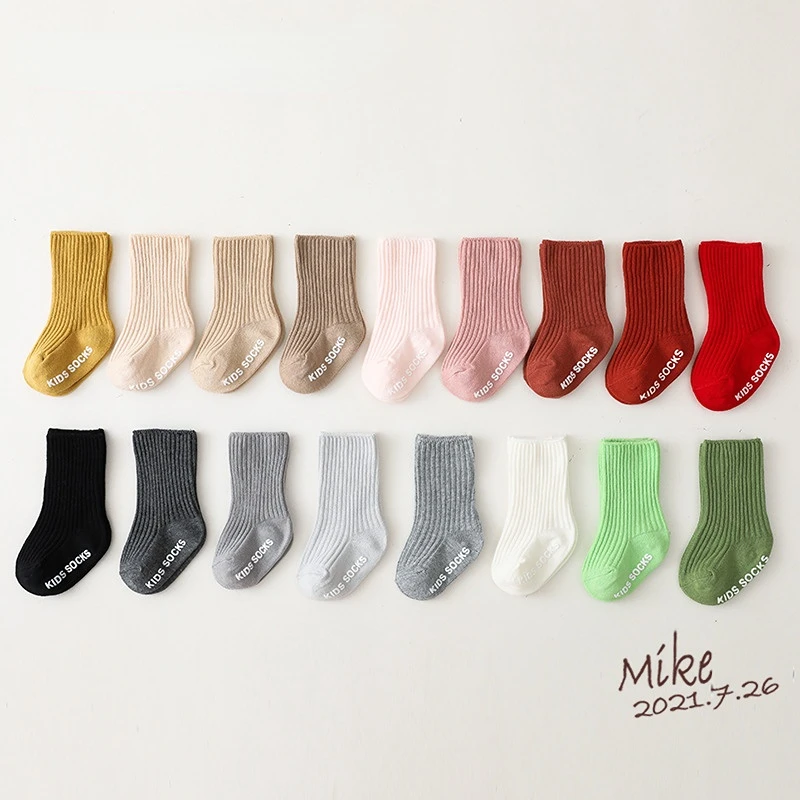 

Baby Girls Knee High Socks Summer Autumn Cotton Boys Anti-slip Cotton Socks Infant Toddler Short Sock for 0-3 Years