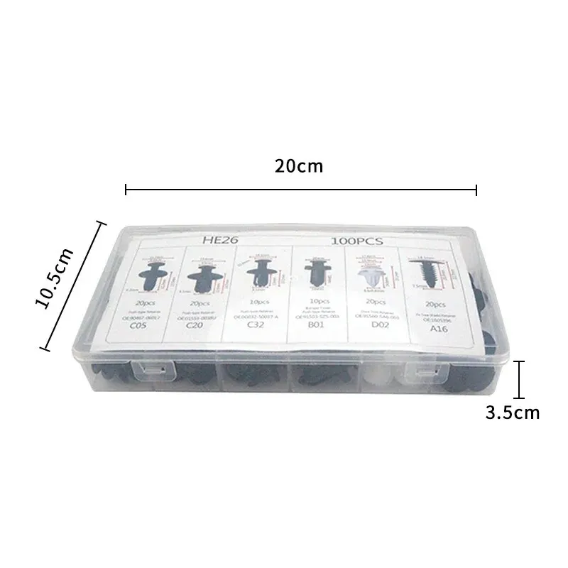 Набор автомобильных креплений из 100 предметов для фиксации кузова и открытия