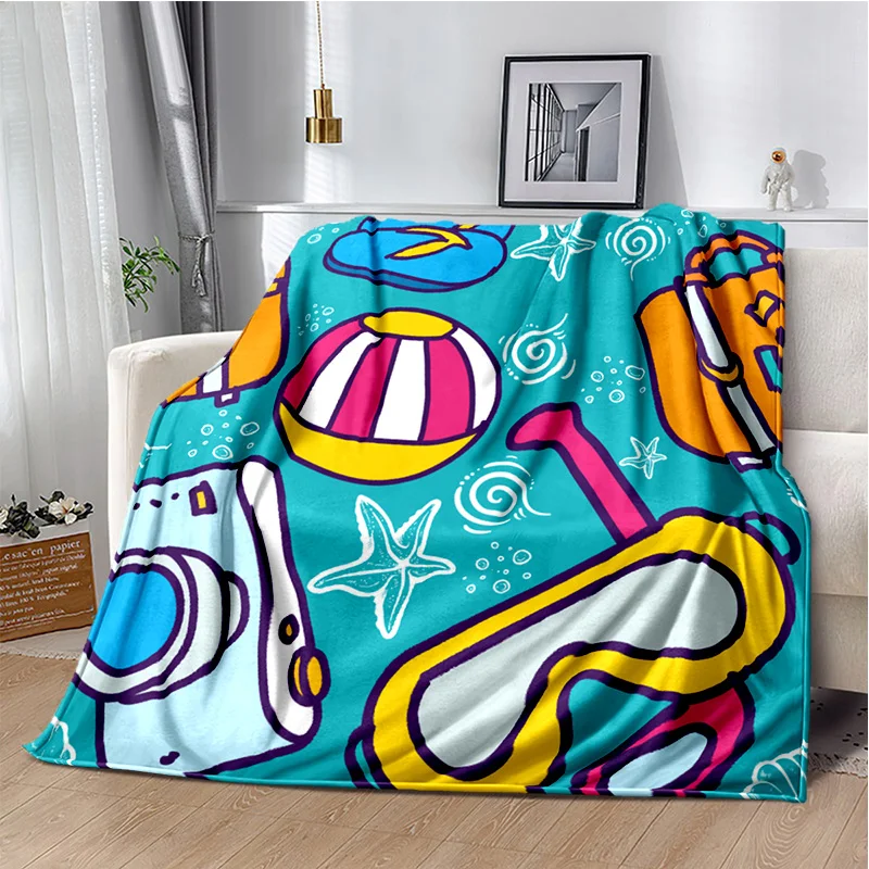 

Cartoon Anime Pattern Manta Sofa Bed Cover Soft Blanket Plaid Soft Warm Flannel Throw Noon Break Blankets Fans Gif